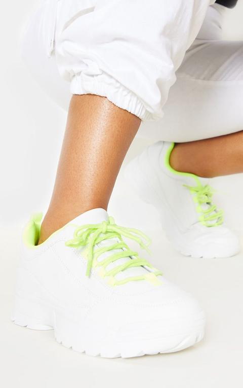 Neon Lime Chunky Cleated Sole Trainer