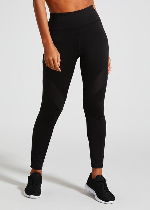 Souluxe Black Mesh Panel Gym Leggings from Matalan on 21 Buttons