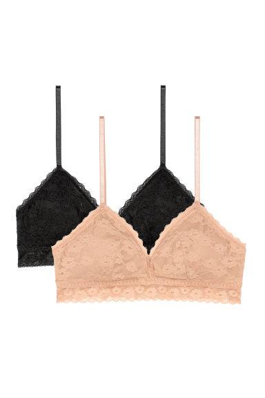 H & M - Reggiseni In Pizzo, 2 Pz - Beige