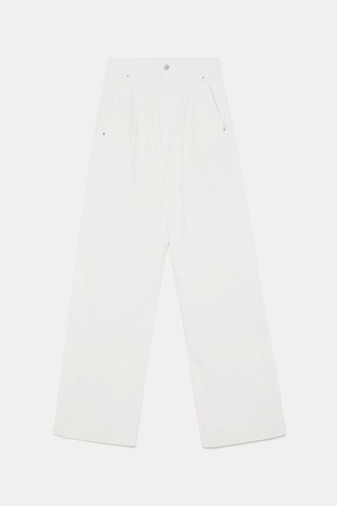 Jeans Zw Premium Worker Palazzo White