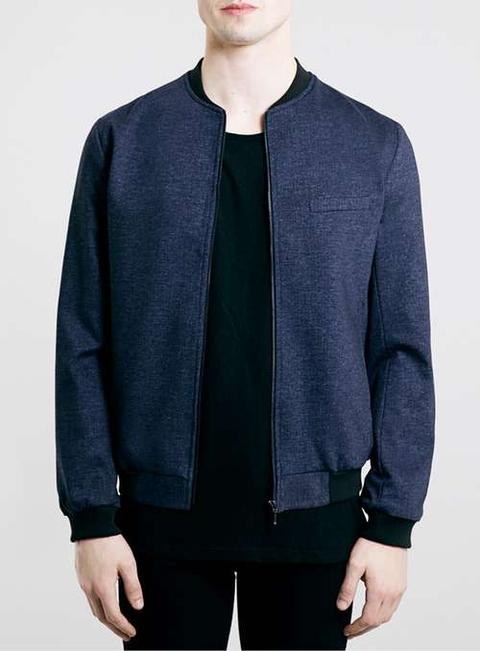 Navy Jersey Bomber Jacket