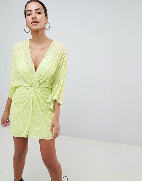 Minivestido Estilo Kimono Con Lentejuelas De Asos Design