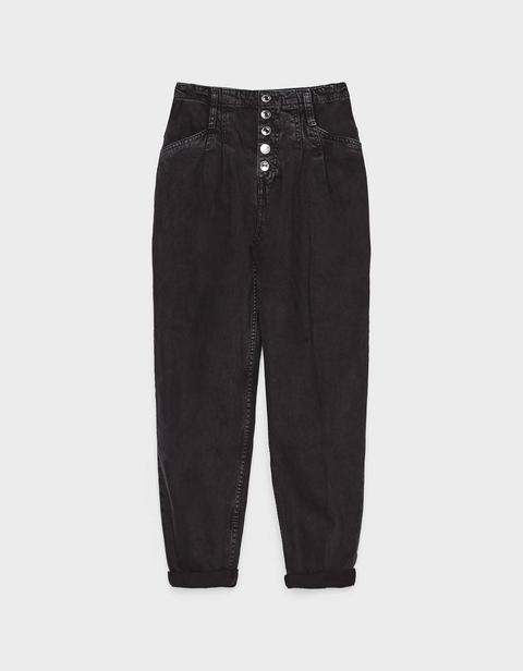 Pantalón Slouchy Con Botones