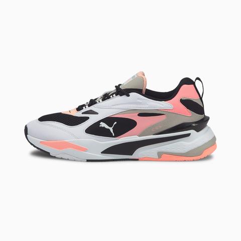 Men's Puma Rs-fast Sneakers, Black/white/elektro Peach, Size 7.5, Shoes