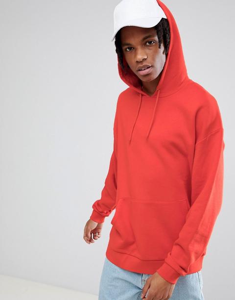 Sudadera Extragrande Con Capucha En Rojo De Asos