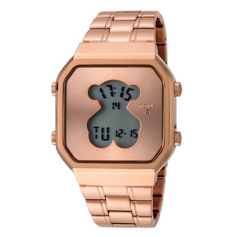 Reloj D-bear Sq De Acero Ip Rosado