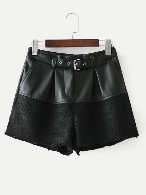 Shorts In Pu Con Fibbia Impiombata