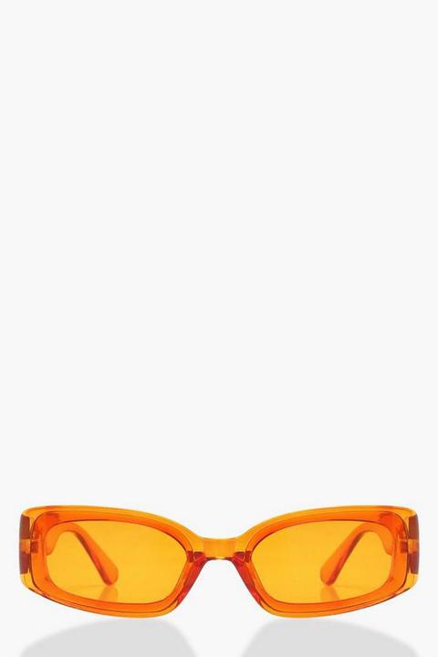 Slim Rectangular Clear Sunglasses