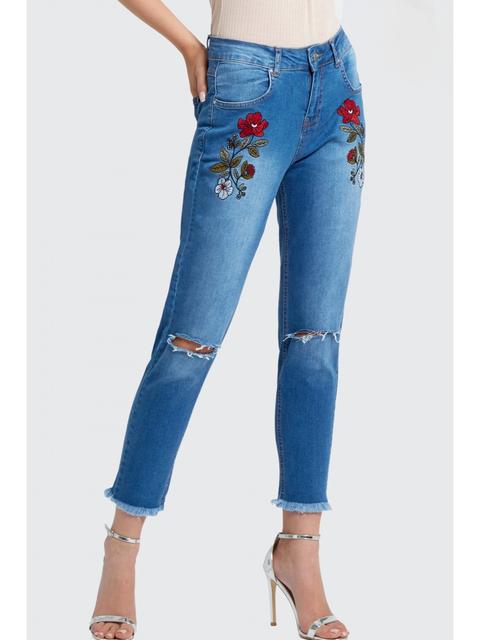 Greta Girlfriend Embroidered Jeans