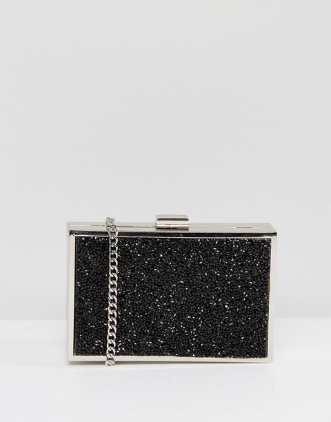 Miss Kg - Pochette Strutturata Con Glitter - Nero