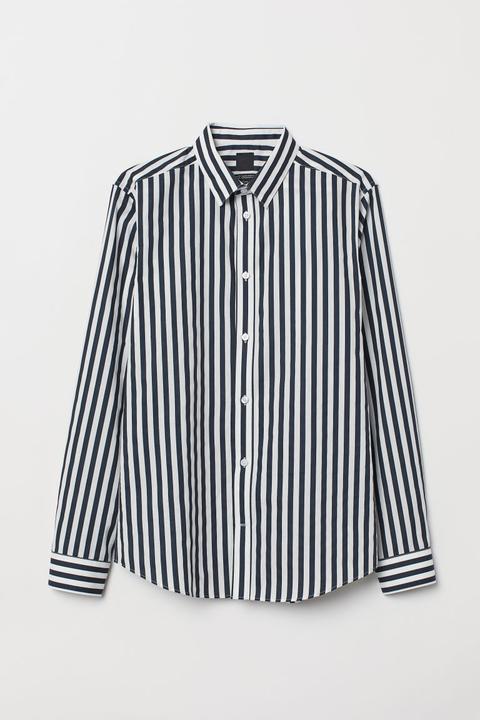 H & M - Chemise Slim Fit - Noir