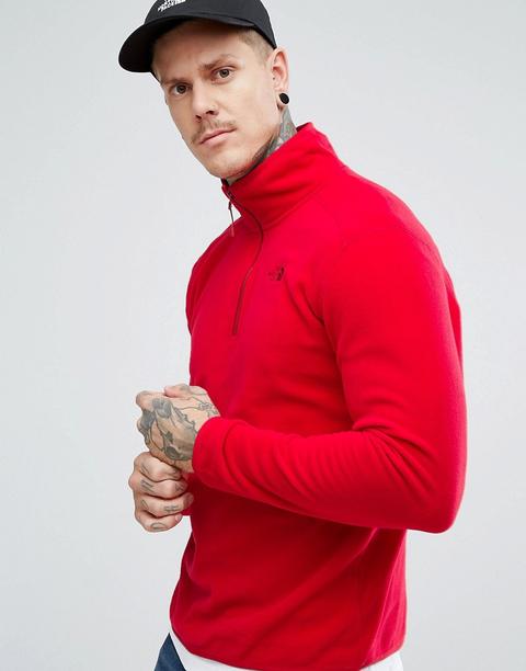 The North Face - Glacier - Pile Rosso Con Zip A 1/4 - Rosso