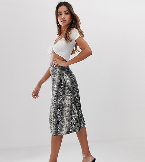 Boohoo Midi Skirt In Snake Print - Multi