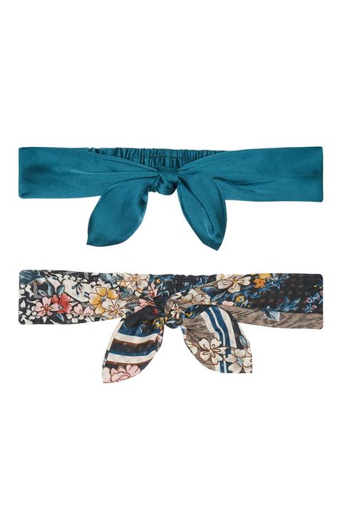 Blue 2pk Floral Hairband