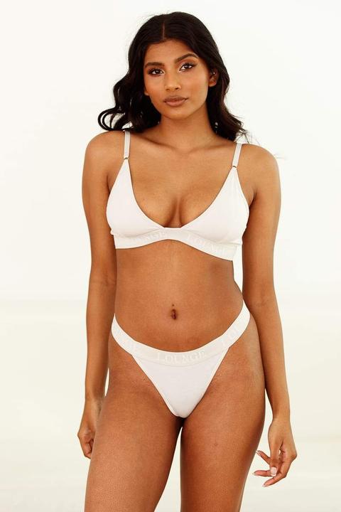 All Cream Bamboo Triangle Bra & Thong