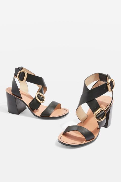 Womens Natalie Cut Out Heeled Sandals - Black, Black