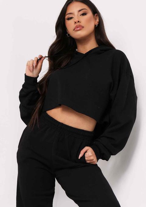 Aaliyah Black Cropped Hoody