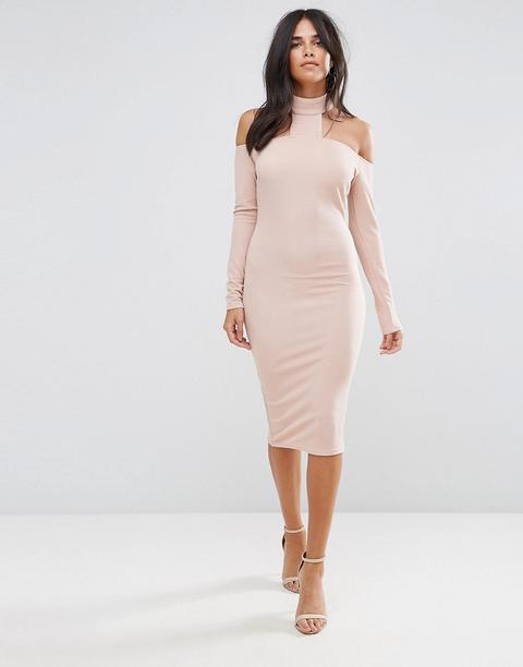 Vestido Midi Ajustado En Rosa De Ax Paris