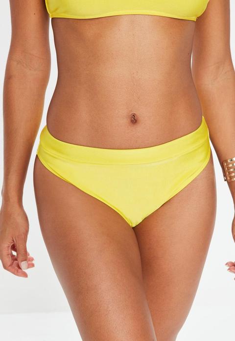 yellow high waisted swim bottoms