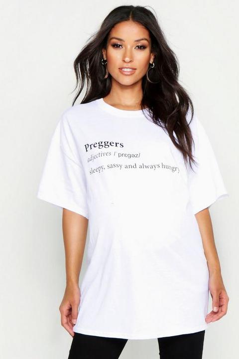 Camiseta Premamá Con Texto, Blanco