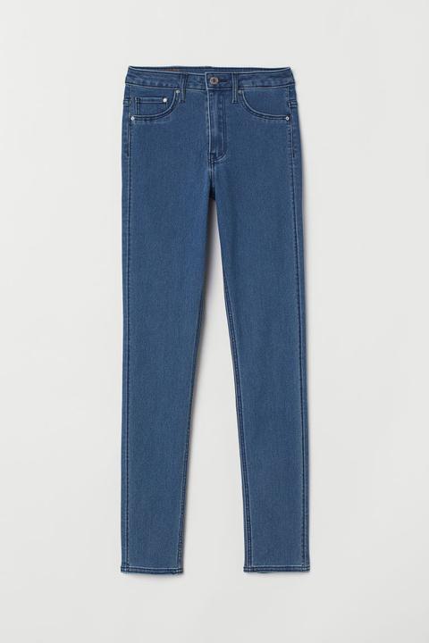 H & M - Skinny High Waist Jeggings - Blu