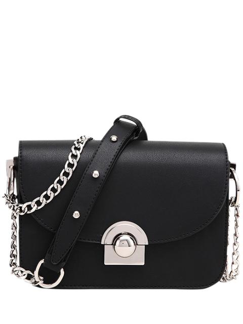 Chain Metal Ring Solid Color Crossbody Bag