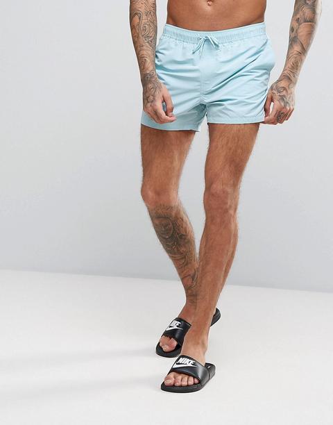 Shorts De Baño Cortos En Azul Claro De Asos