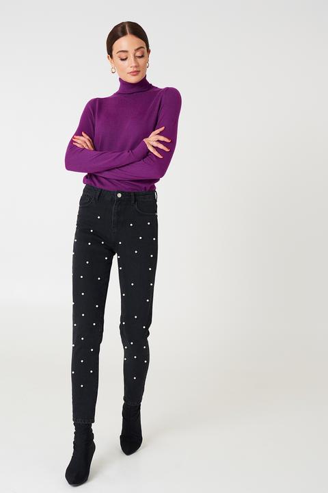 Pearl Denim Pants Schwarz