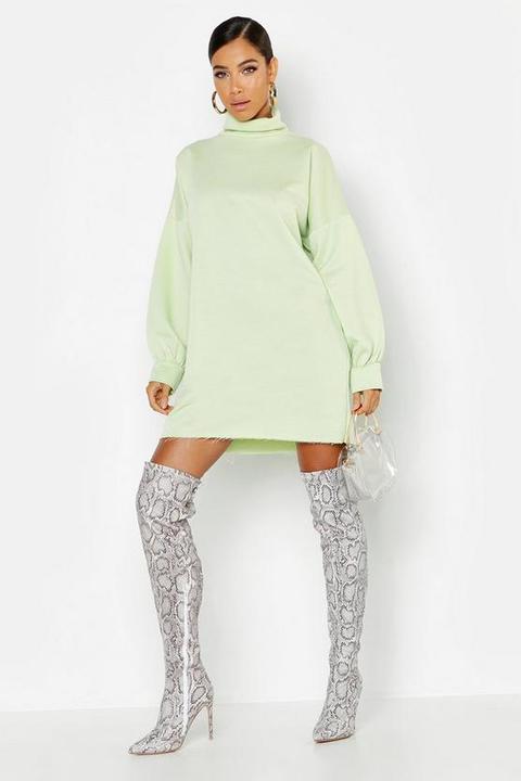 Roll Neck Oversized Sweat Dress