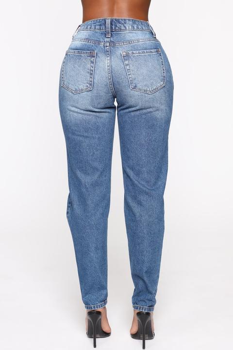 Kia Boyfriend Jeans - Medium Blue Wash 