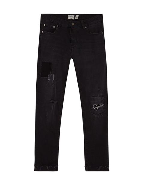 Jeans Skinny Fit Roto Y Parches