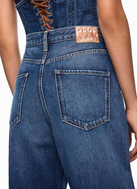 Dua Lipa X Pepe Jeans - Blue High Rise Denim Jeans di Pepe Jeans su 21  Buttons