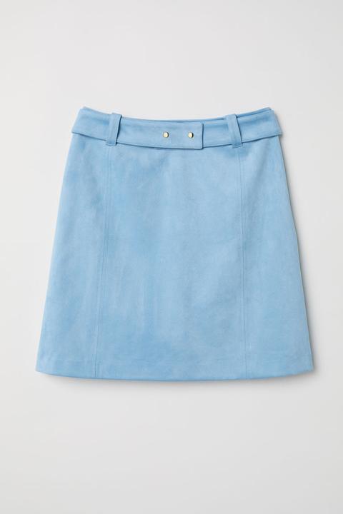 turquoise suede skirt