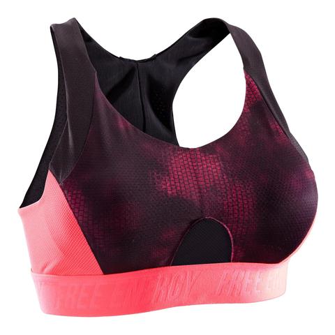 Sujetador-top Fitness Cardio Mujer Con Estampados Rosa 500