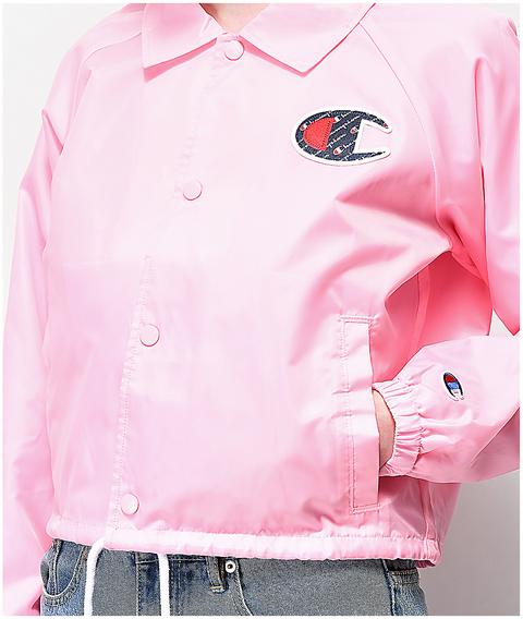 Champion Pink Crop Coaches Jacket 