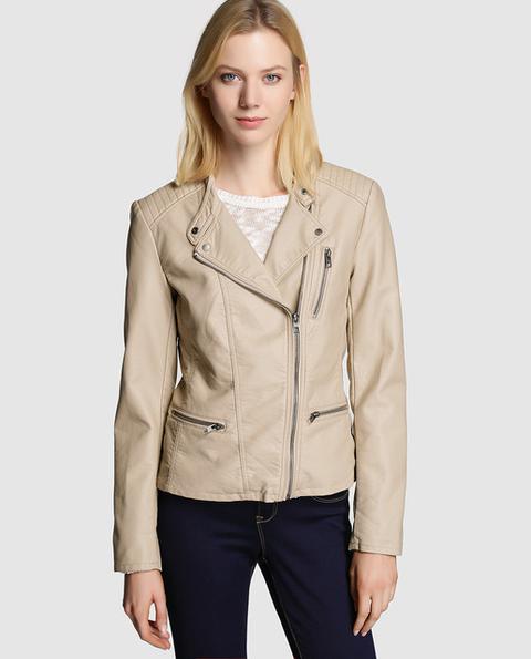 Only - Chaqueta Perfecto De Mujer En Beige from El Corte Ingles on 21  Buttons