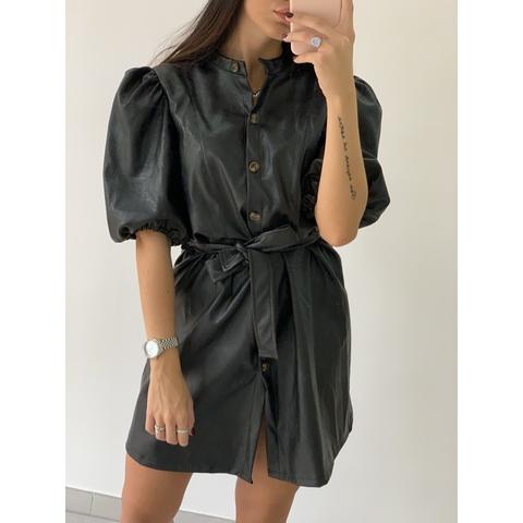 Dress In Ecopelle Nero