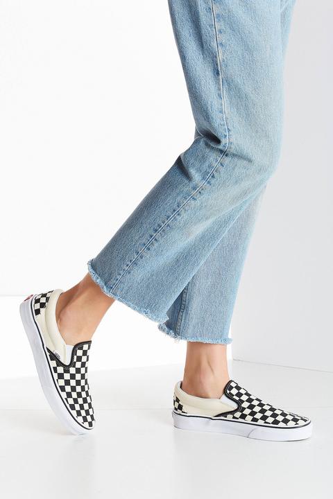 Vans Classic Black And Cream Checkerboard Slip-on Trainers - Womens Uk 8