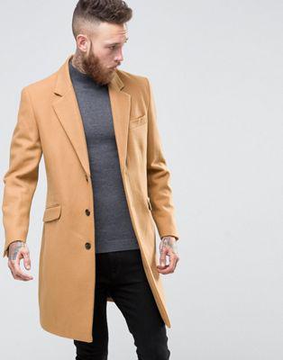 Asos - Cappotto In Misto Lana Color Cammello - Cuoio