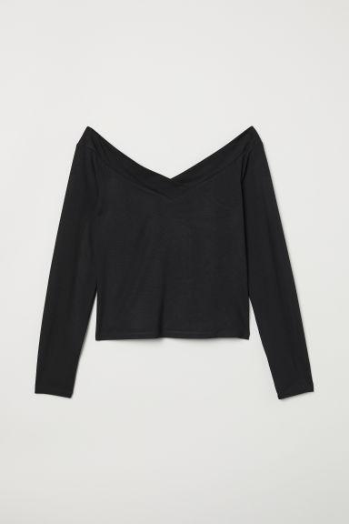 H & M - Top A Spalle Scoperte - Nero