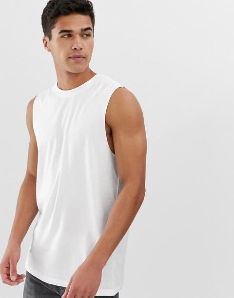 Camiseta Blanca Sin Mangas De New Look-blanco