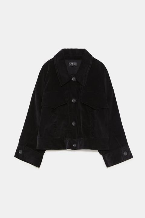 zara black cord jacket