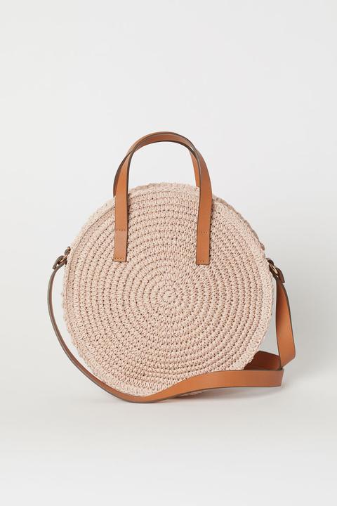 H & M - Borsa Rotonda In Cartapaglia - Beige