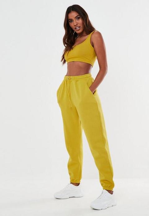 Olive Oversized 90s Joggers, Green