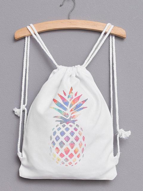 Mochila De Lona Con Estampado De Piña