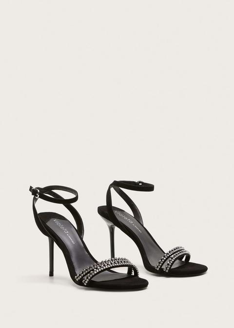 Sandalia Piel Strass