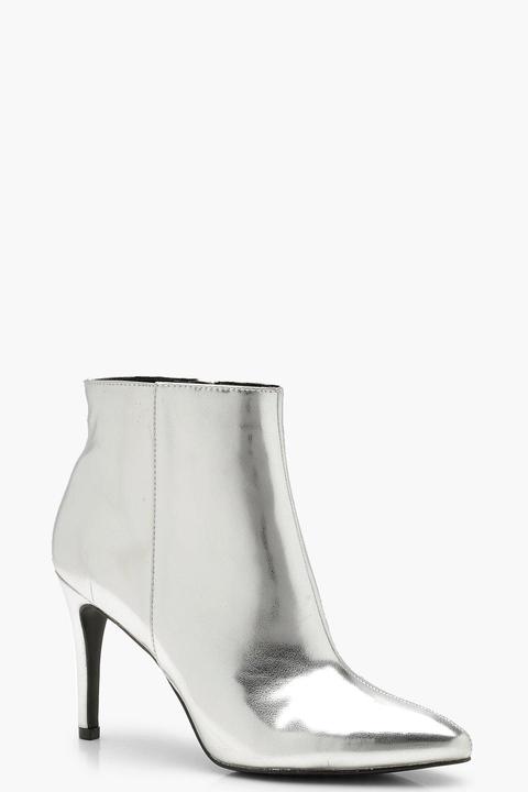 Mirror Metallic Pointed Shoe Boots