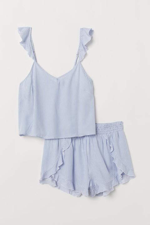 Pijama Corto De Dos Piezas - Azul