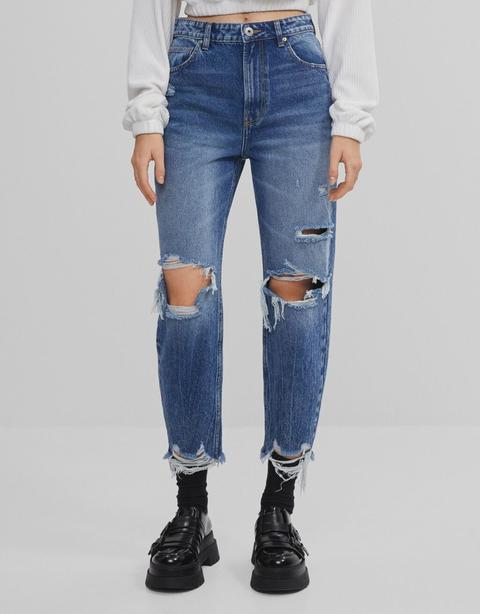 Jeans Mom Déchirés