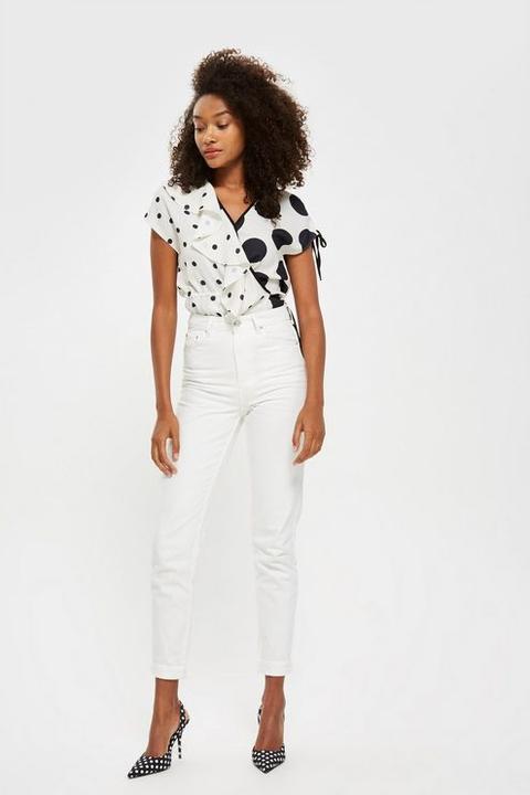 Womens White Mom Jeans - White, White